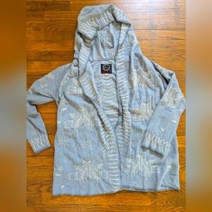 Johnny Was Biya Embroidered Open Front Sweater Size M